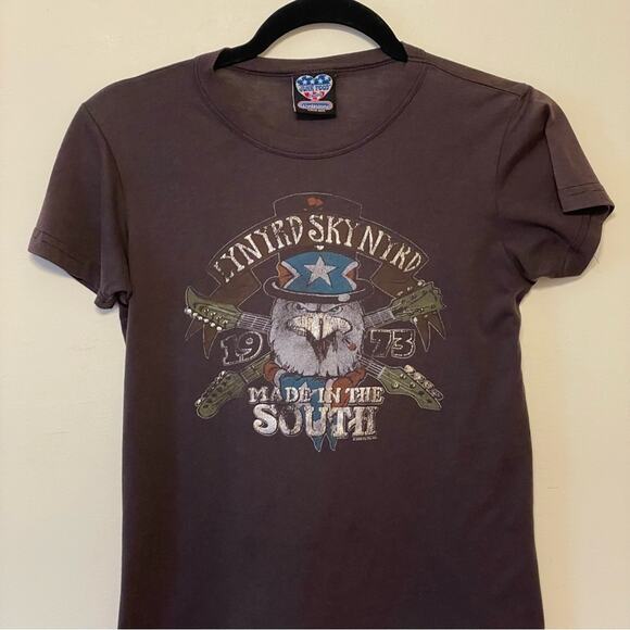 Y2K Junk Food loves Winterland S baby tee short sleeve t-shirt band tee brown - Picture 2 of 7